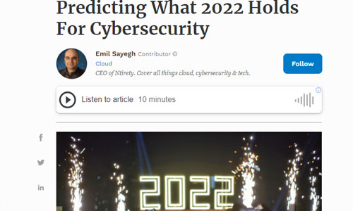 Predicting What 2022 Holds For Cybersecurity